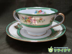 【中古】M▽ノリタケ NORITAKE カップ＆ソーサー ダブルハンドル (37275)