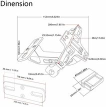 【新品】バイク汎用 アルミ製ナンバープレートステー LEDライト付き 角度調整 (ブラック)_画像3