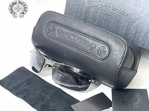 ★ CHROME HEARTS クロムハーツ AMPED MS Matte Silver レザーテンプル チタニウム サングラス アイウェア フランス製 正規品