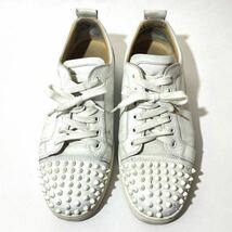 ★ Christian Louboutin Louis Junior Spikes クリスチャンルブタン スパイク スタッズ ローカット レザー スニーカー シューズ 42 正規品_画像1