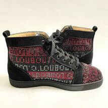 クリスチャンルブタン ハイカット スニーカー Christian Louboutin LOUIS T.S.Q FLAT SUEDE スワロフスキー ルイスメンズ シューズ 正規品_画像4