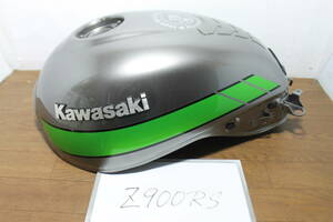☆　カワサキ　Z900RS　タンク　グレー　比較的状態良好　タンク内きれい　純正　緑ライン　エンブレム