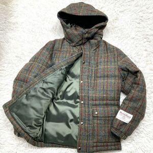 新品未使用 ハリスツイード HARRISTWEED ダウンジャケット アウター 防寒 肉厚 アーバンリサーチコラボ 2way M位 フード取り外し可 緑系