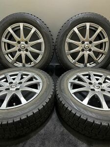 175/65R15 DUNLOP/WINTER MAXX WM02 18年製 GRAMPUS 15インチ 5.5J ＋45 100 4H スタッドレス 4本 アクア フィット ポルテ (南4-E221)