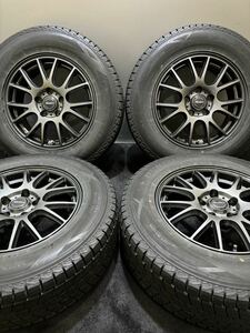 215/70R16 DUNLOP/WINTER MAXX SJ8 19年製 Mistiere 16インチ 6.5J ＋38 114.3 5H スタッドレス 4本 デリカD:5 アウトランダー (南7-E249)