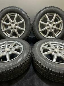 195/65R15 PIRELLI/ICE ASIMMETRICO PLUS 21年製 LAYCEA 15インチ 6J ＋43 100 5H スタッドレス 4本 プリウス ウィッシュ(南3-E492)