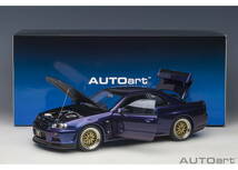 Aa 1/18 R34 GT-R Vスペック II （ミッドナイトパープルⅢ）77403 新品未開封 BNR34 GTR nismo オートアート_画像1