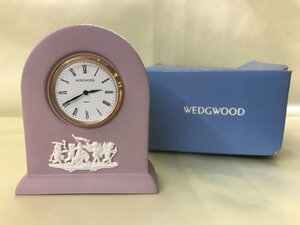 キングラム[23] ■ WEDGWOOD/ウェッジウッド ■ ジャスパー グリシャンクロック/ライラック(淡い紫色)/希少色 置き時計 ※稼働品 @I250