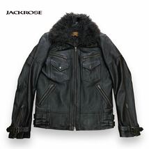 JACKROSE/00's archive Y2K 羊革 riders jacketリアルレザー ファー 中綿入り ライダースジャケット/黒/3/ジャックローズ_画像1