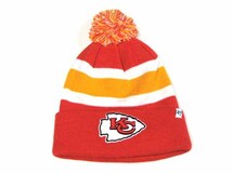 47BRAND NFL Kansas City Chiefs カンザスシティ・チーフス ニット帽 フリーサイズ 男女兼用 ポンビーニー 【未使用品】 ◆アウトレット◆_画像1