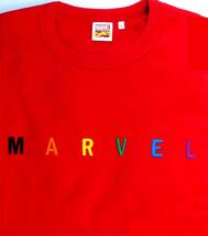  （MEN・トップス）MARVEL COMICS 丸首長袖トレーナー ＧＵ レッド Ｌ 肩幅46㎝、胸幅55㎝、袖丈60㎝、着丈67㎝ 綿60％、ポリエステル40％_画像10