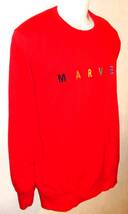  （MEN・トップス）MARVEL COMICS 丸首長袖トレーナー ＧＵ レッド Ｌ 肩幅46㎝、胸幅55㎝、袖丈60㎝、着丈67㎝ 綿60％、ポリエステル40％_画像5