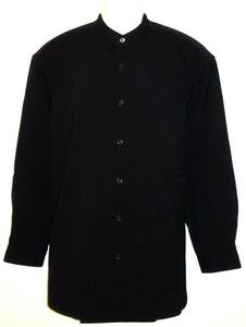 （MEN・シャツアウター）スタンドカラーシャツアウター　ＧＵ　Ｍ　ブラック　胸に一つと両サイドにポケット有り　羽織りとしてもＯＫ！