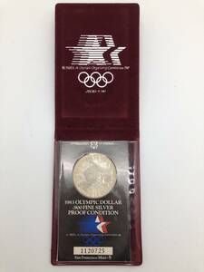 63981 1983年 ロサンゼルス オリンピック 1ドル シルバー 銀貨 900 FINE SILVER プルーフ 1120725 記念硬貨 コイン 貨幣 ケース付