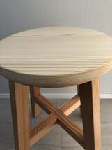 丸椅子、スツール、木製、おしゃれ、サイドテーブル、handmade、無垢材、2脚セット_画像6