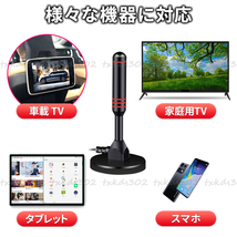 室内アンテナ ポータブル テレビ 地デジ 4K HD ワンセグ ブースター 屋内 アンテナ デジタル UHF VHF TV 小口ロッド 高感度 野外 車載_画像6