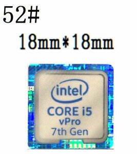 52# 七代目【CORE i5vPro 7th】エンブレムシール■18*18㎜■ 条件付き送料無料