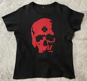 RAMMSTEIN ラメ スカルプリント オフィシャルTシャツ ラムシュタイン