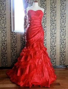 LoveryWedding high class wedding dress 7 number 8 number S size red color dress mermaid line have been cleaned 