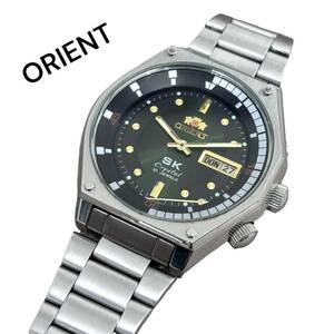 オリエント ORIENT 腕時計 オートマ 自動巻 EMAL-CO SK CRYSTAL グリーン文字盤 回転ベゼル ジャンク品