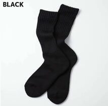 ROTOTO LOOSE PILE CREW SOCKS ルーズ ソックス ブラック 靴下_画像4