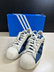 adidas アディダス SUPERSTAR スーパースター H04295 デニム生地使用 ペイズリー柄 スニーカー 25.0cm 箱付き