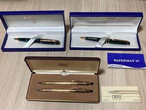 F WATERMAN ／ ウォーターマン ボールペン CROSS ／ クロス ボールペン シャーペン 　計４本　文房具筆記用具