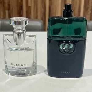 【D4057.4060】香水 2種 ①BVLGARI POUR HOMME ② GUCCI GUILTY 中古品　残量1/2以上 オードトワレ フレグランス ブルガリ グッチ