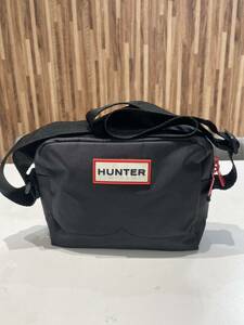 【D3759】中古品 HUNTER ハンター ブラック ショルダーバッグ ナイロン 黒 