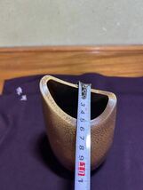 T 花瓶11 備前焼「金重陶弘」造　備前焼花瓶　サイズ:口径約8.5cmx6.5cm、高さ約22cm 共箱あり_画像9