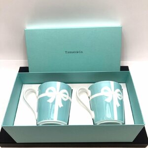 【9304-012】未使用 TIFFANY ティファニー ブルーボックス ブルーリボン マグカップ ペア