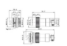 《匿名発送》2芯/2極 丸型コネクタ/メタルコネクタ　16φプラグ&ジャック(台座）　1組（複数対応可能）_画像5