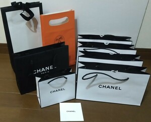 CHANEL シャネル ショッパー 紙袋 ショップ袋 袋 白 黒 HERMES エルメス GUCCI グッチ 計8枚セット