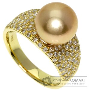  jewelry south . pearl pearl diamond ring * ring K18 yellow gold used 