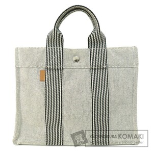 HERMES エルメス ニューフール・トゥ PM ハンドバッグ キャンバス レディース 中古