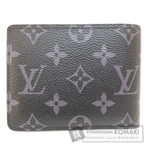 LOUIS VUITTON ルイヴィトン M61695 ポルトフォイユ・ミュルティプル 二つ折り財布（小銭入れなし） モノグラムエクリプス メンズ 中古