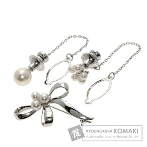 MIKIMOTO ミキモト アコヤパール 真珠 タイピン2本セット ブローチ シルバー レディース 中古