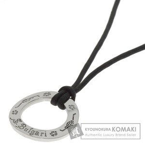 BVLGARI ブルガリ セーブ ザ チルドレン 革紐 ネックレス シルバー レディース 中古