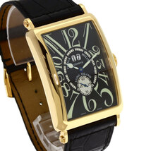 FRANCK MULLER フランクミュラー 1200S6GG ロングアイランド グランギシェ 腕時計 K18イエローゴールド 革 メンズ 中古_画像4