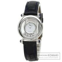 Chopard ショパール 20/6281 ハッピーダイヤモンド メーカーコンプリート 27mm 腕時計 K18ホワイトゴールド 革 レディース 中古_画像1