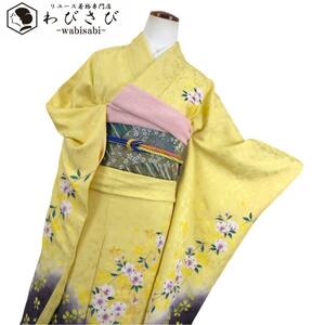  long-sleeved kimono beautiful Sakura pattern gradation guard processing K-1371