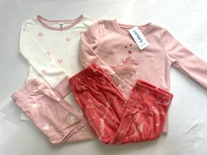  new goods #Carter's Carter's Kids micro fleece pyjamas 4 point set 8 / 8 -years old Unicorn Heart pink 