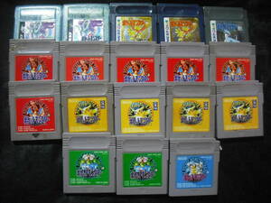 18本セット ポケットモンスター 金銀クリスタル緑赤青黄 ニンテンドウ ゲームボーイ Pocket Monsters Game Boy GB GBC JAPAN Pokemon Set