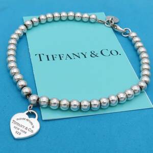 【送料無料】Tiffany&Co. ティファニー リターントゥ シルバー ブレスレット SV925 Ag ハート ボール チェーン KD3