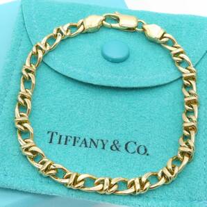 【送料無料】 未使用 Tiffany&Co. ティファニー イエロー ゴールド 喜平 チェーン ブレスレット 750 K18 メンズ レディース HD5の画像1