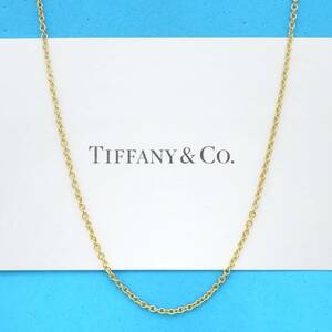 【送料無料】 未使用 Tiffany&Co. ティファニー イエロー ゴールド ミディアム チェーン ネックレス 46cm 750 K18 HD51