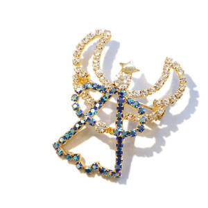 ★Christmas angel rhinestone brooch