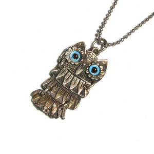 ★Vintage silver 925 owl motif necklace