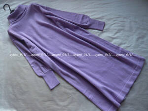 ★未使用★UNITED ARROWS green label relaxing ユナイテッドアローズ/LILAC・タートルネック ウールMIX ロングニットワンピース/手洗い◎