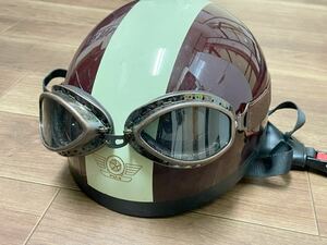 ニスコ(nisco) ヴィンテージヘルメット ブラウン/ホワイトライン　125cc PIAS